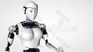 机器人机器人机器人机器人女人。 赛博格未来科技，人工智能，计算机技术，类人科学..
